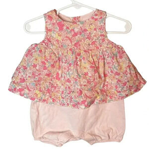 Baby GAP Infant Sz 3-6 Months Summer Romper Floral Pink Girls